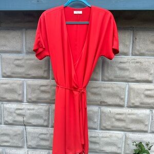 Babaton - Wallace Wrap Dress - Coral - Medium
